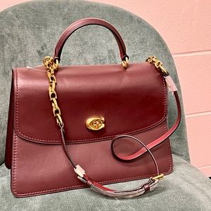 New! COACH Ladies Parker Top Handle 32 Bag in Oxblood